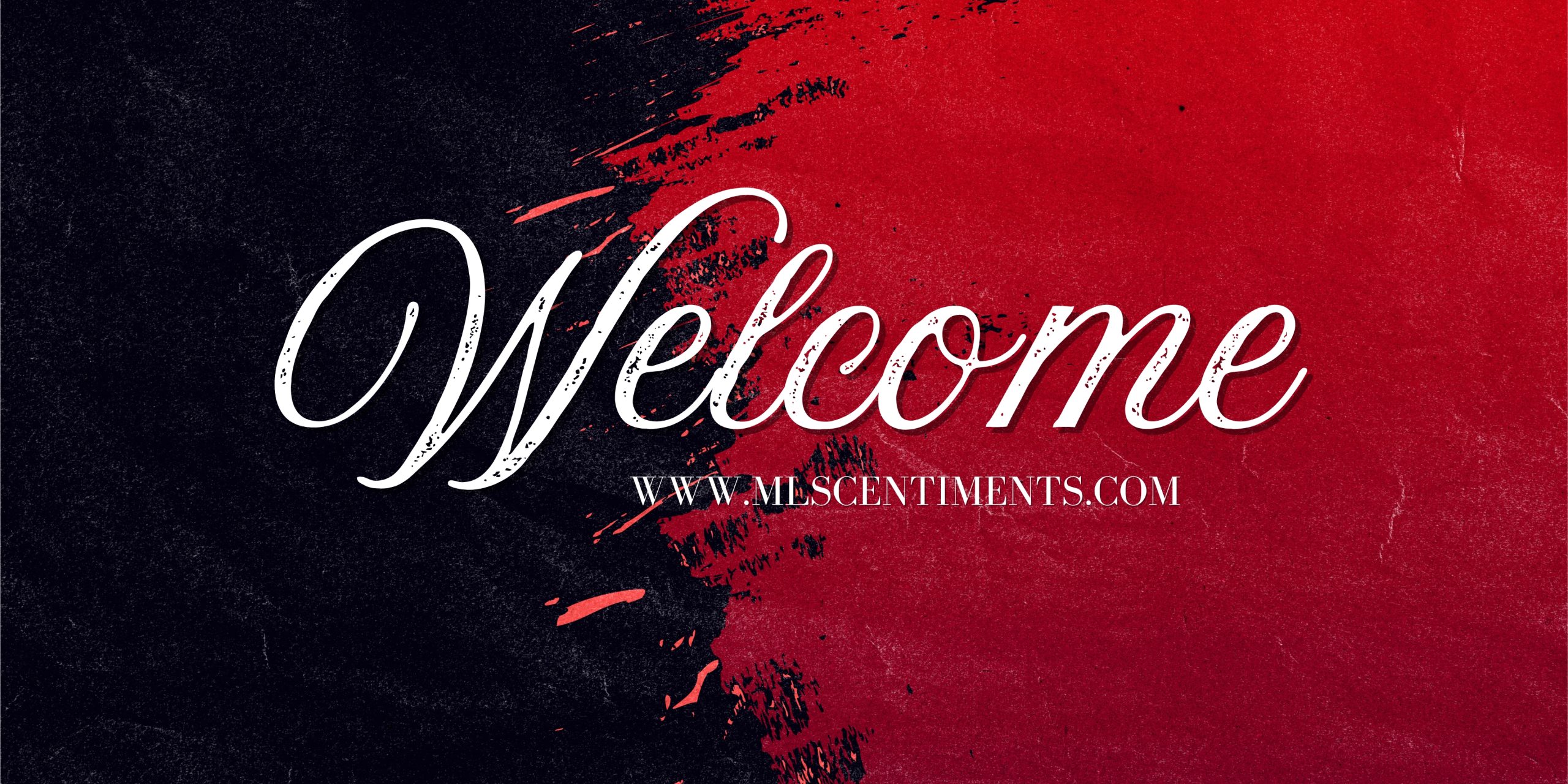 Black and Red Grunge Welcome Banner