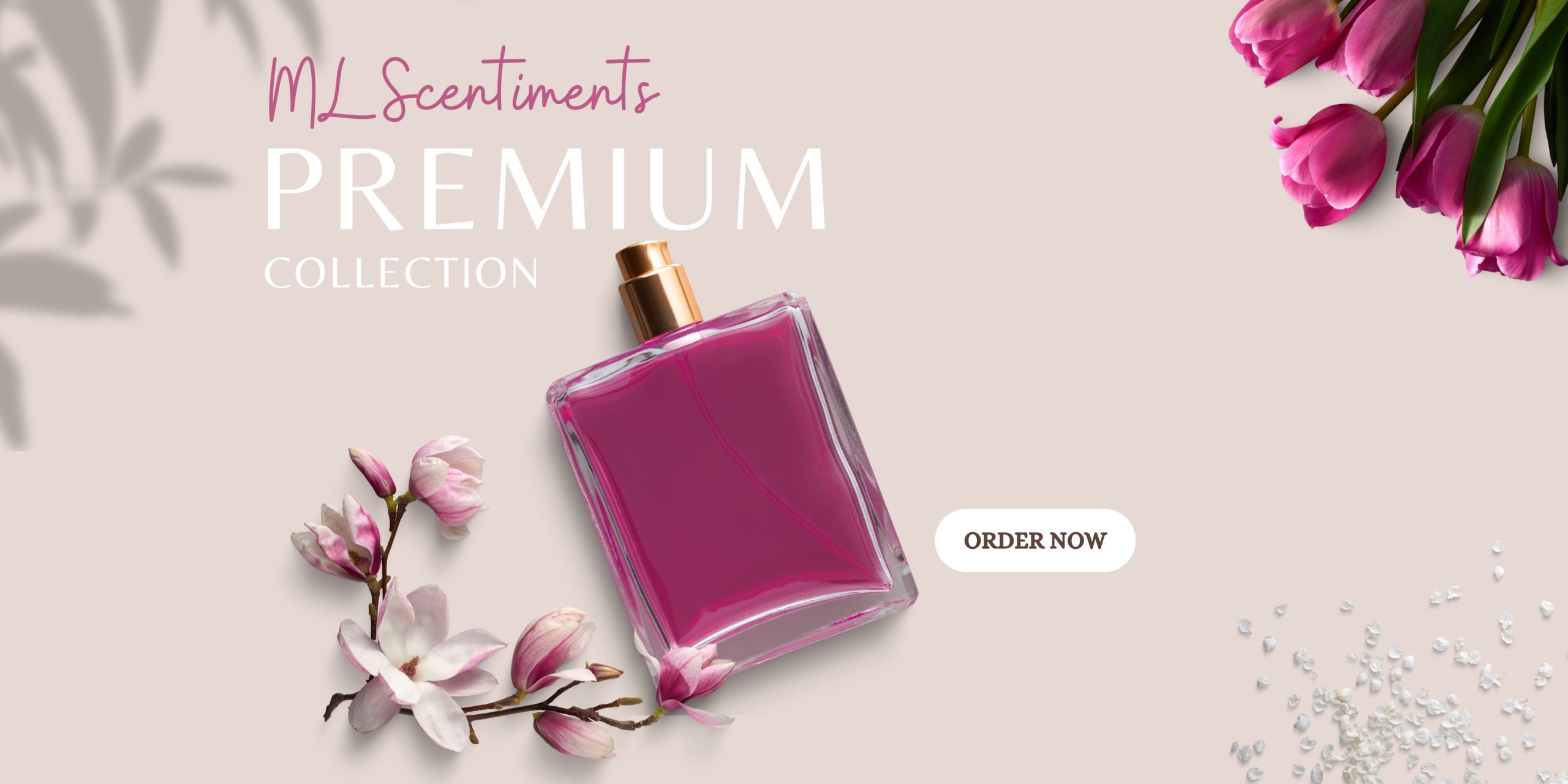 Bone Pink Luxury Premium Isolated Parfum Banner Landscape